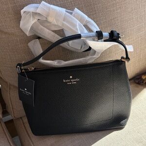 NWT - Kate Spade Black Pebbled Leather Crossbody Bag